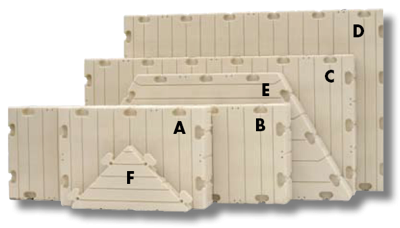 Selection of EZ Dock sections in different sizes